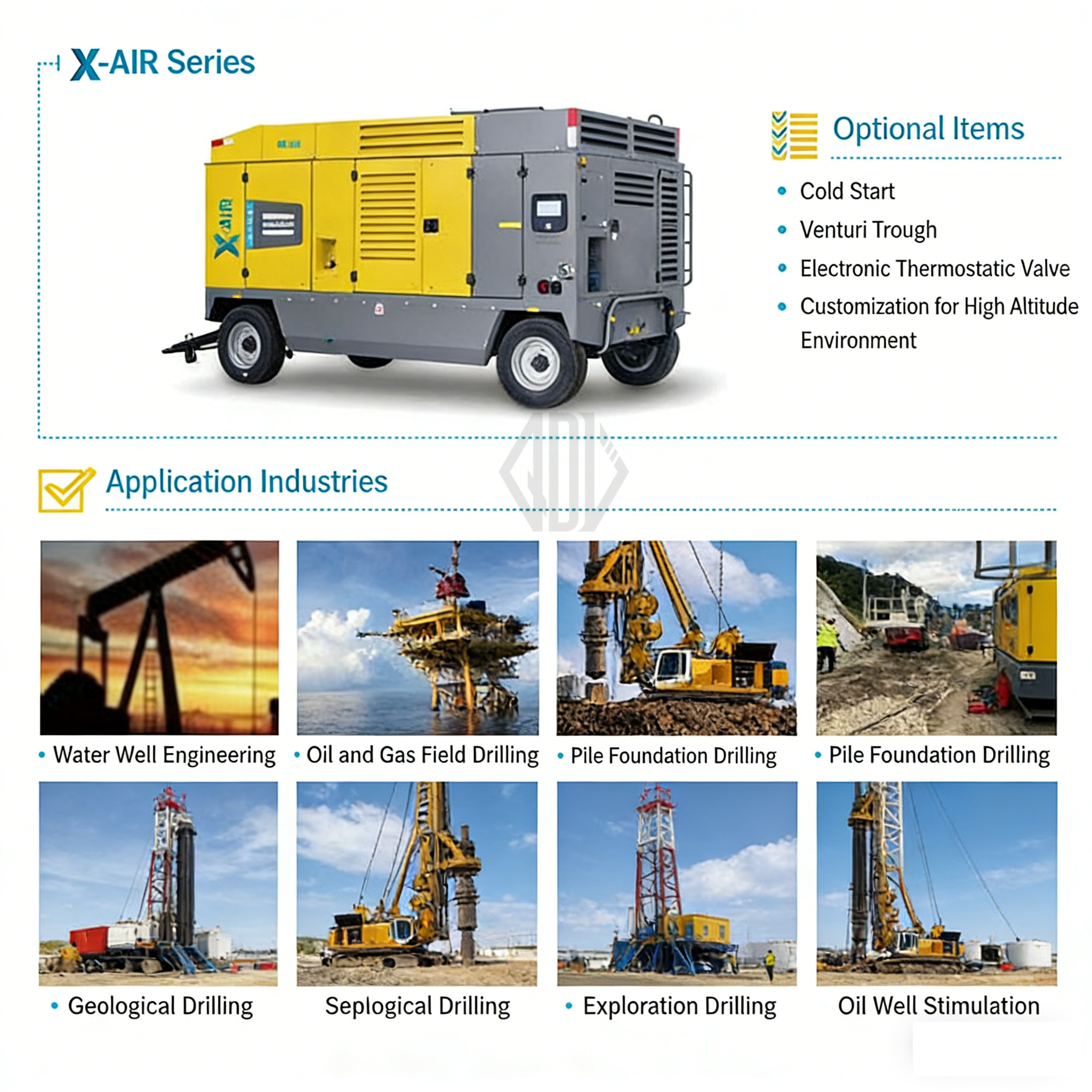 Atlas Copco X‑AIR Mobile Air Compressor with DrillAir Expert System – High Efficiency, Energy Saving & Stable Operation for Global Customers