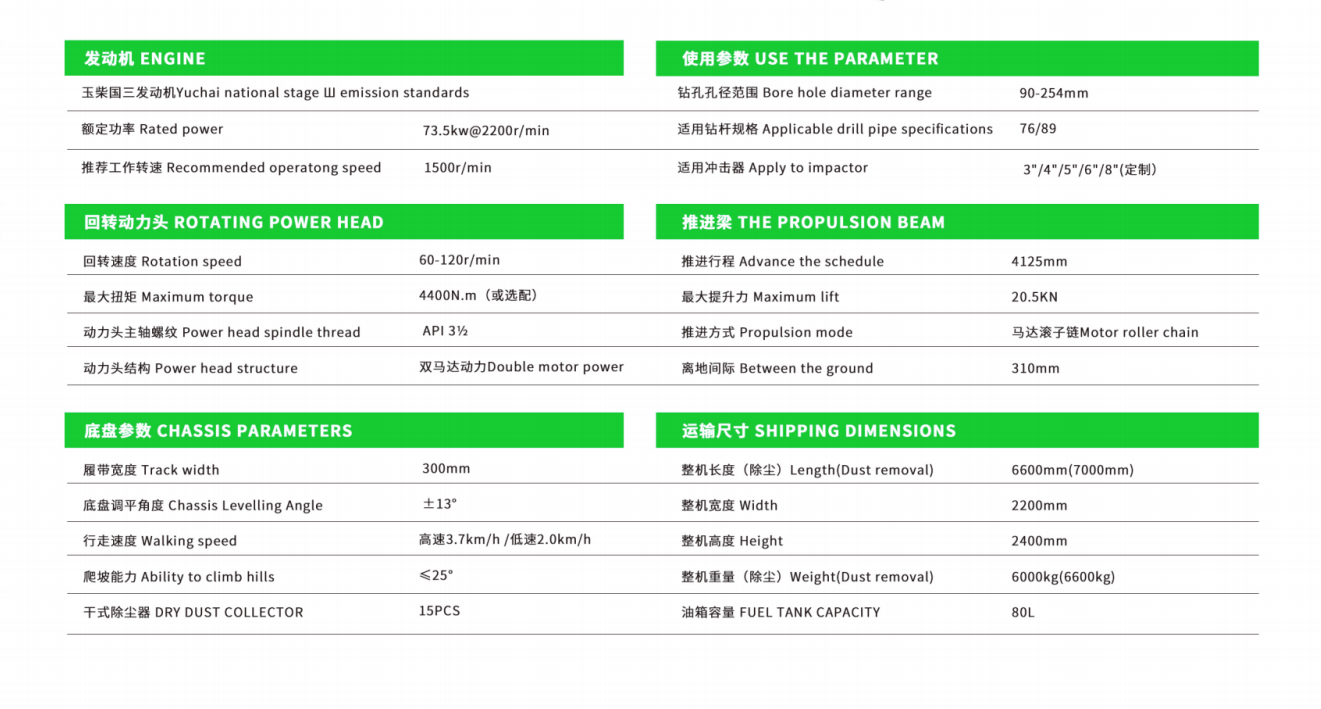 SPECIAL PHOTOVOLTAIC HOLE DTH RIG QDL600